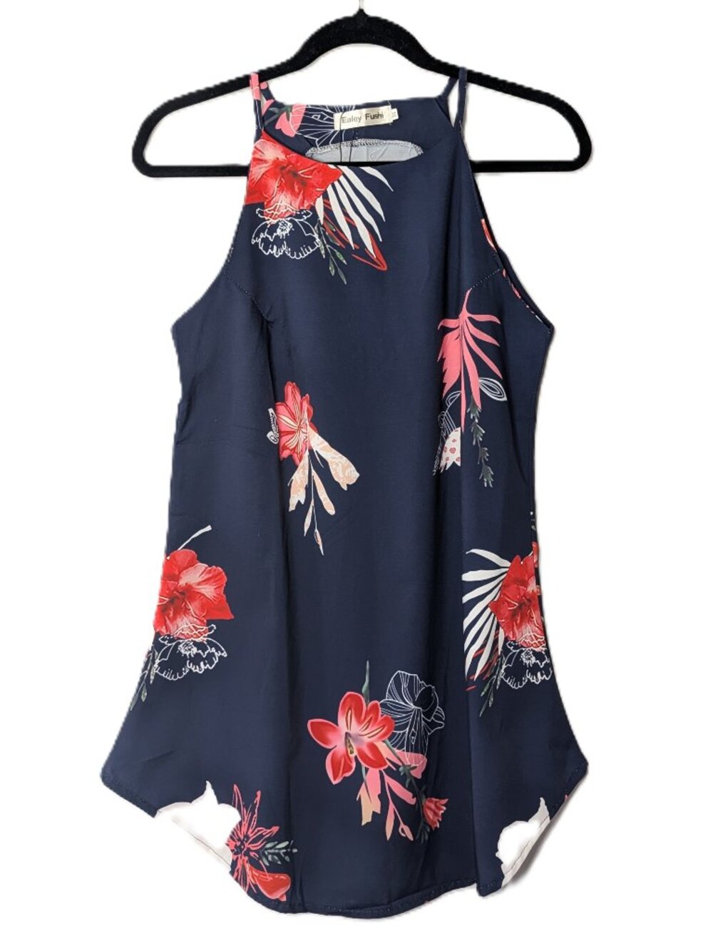 Ealey Fushi Floral Halter Asymmetric Handkerchief Mini Dress Medium M